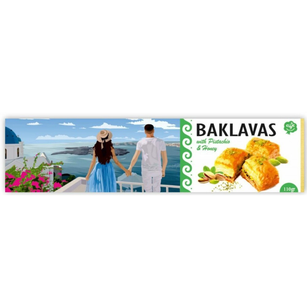 Μπακλαβάς με Φιστίκι Κελυφωτό & Μέλι 110gr - Ellie