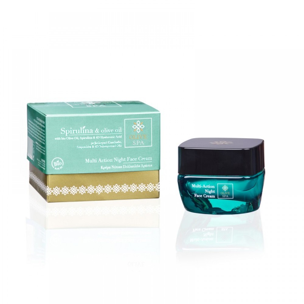 Spirulina & Olive Oil Κρέμα Νυχτός Πολλαπλής Δράσης 50ml - Olive Spa