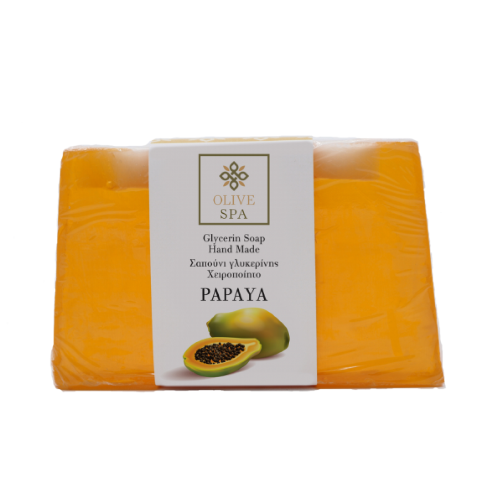 Χειροποίητο Σαπούνι Φυτικής Γλυκερίνης Παπάγια -Olive Spa 100γρ
