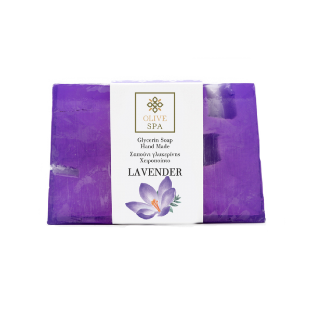 Χειροποίητο Σαπούνι Φυτικής Γλυκερίνης Λεβάντα -Olive Spa 100γρ