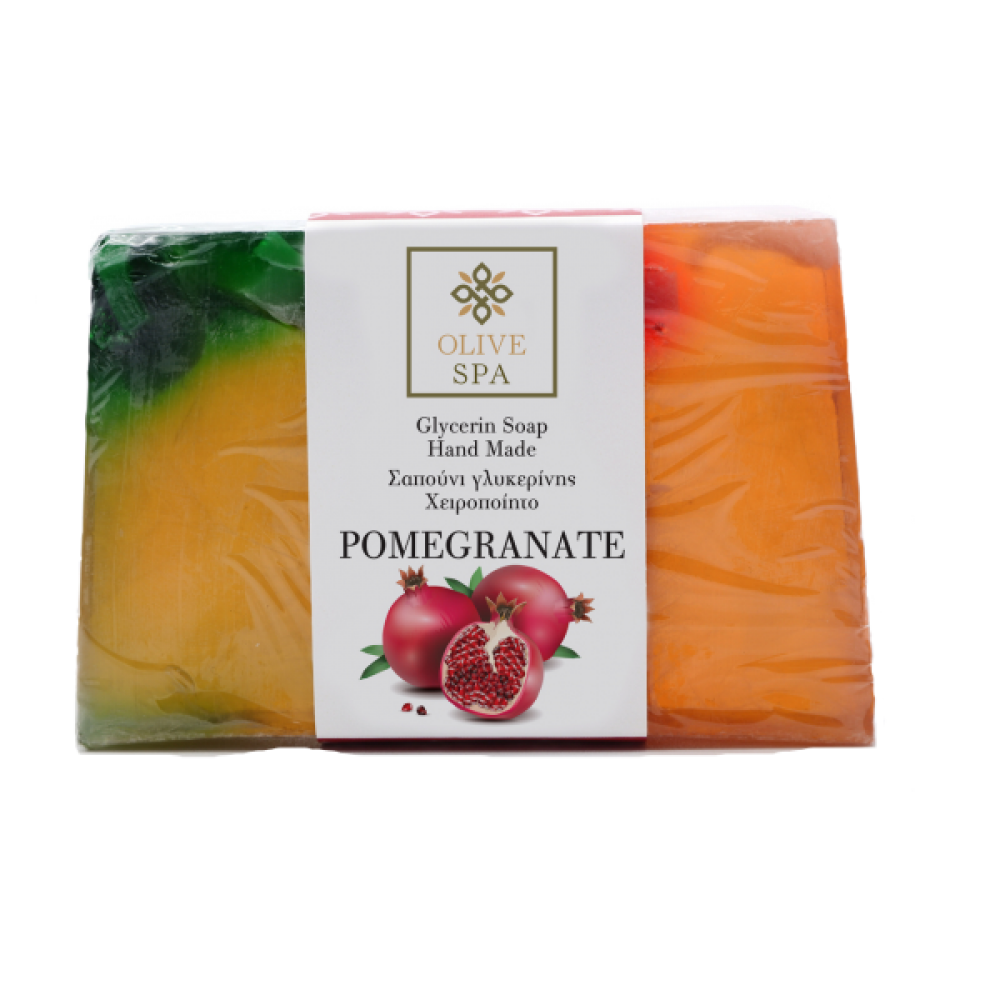Χειροποίητο Σαπούνι Φυτικής Γλυκερίνης Ρόδι -Olive Spa 100γρ