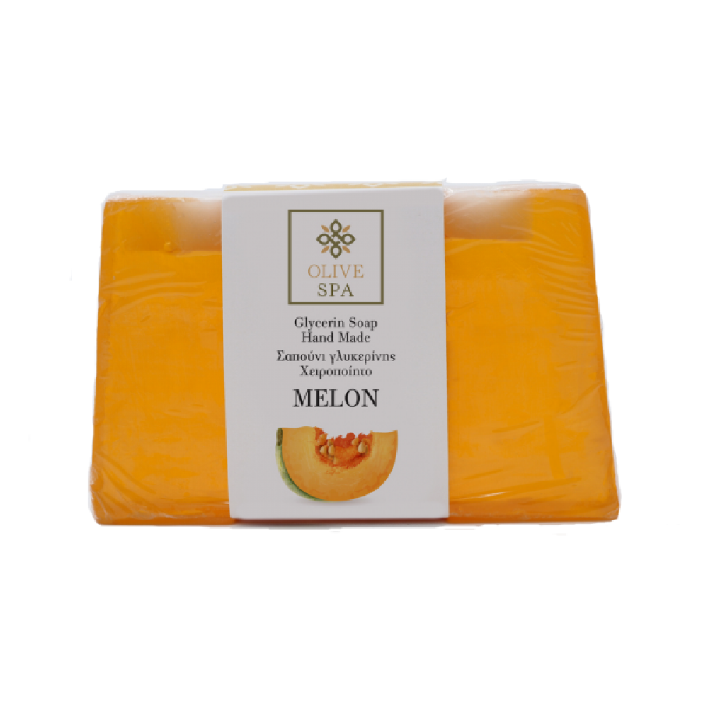 Χειροποίητο Σαπούνι Φυτικής Γλυκερίνης Πεπόνι -Olive Spa 100γρ