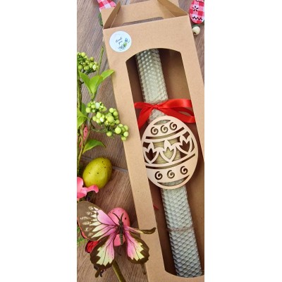 Πασχαλινή Λαμπάδα Επίπεδη με Χρώμα και Παιχνιδίαρικη Διακόσμηση 30cm - Savidakis Family