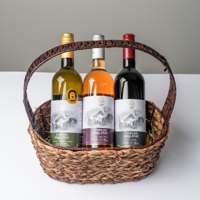 Καλάθι με 3 κρασιά ΤΟΠΛΟΥ (Λευκό, Ροζέ, Ερυθρό)