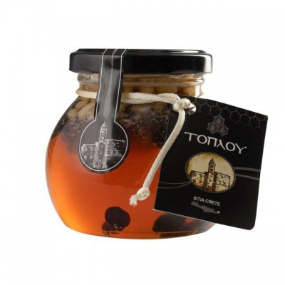 Μέλι Θυμαρίσιο ΤΟΠΛΟΥ με Σταφίδες και Κουκουνάρι -Savidakis Family 250γρ