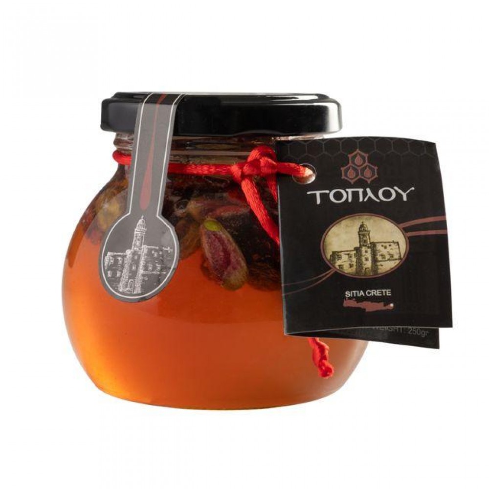 Μέλι Θυμαρίσιο ΤΟΠΛΟΥ με Φυστίκι Αιγίνης, Cranberry & Goji Berry -Savidakis Family 250γρ