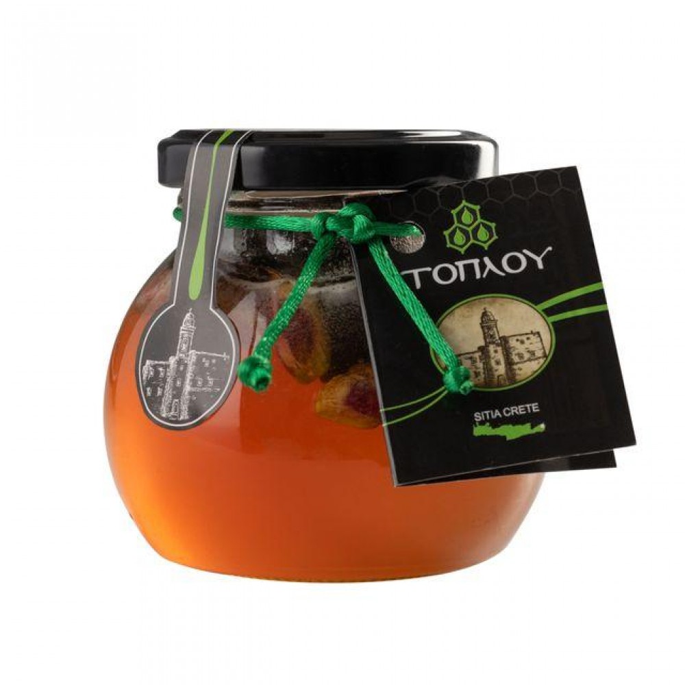 Μέλι Θυμαρίσιο ΤΟΠΛΟΥ με Φυστίκι Αιγίνης, Cranberry & Μύρτιλο -Savidakis Family 250γρ