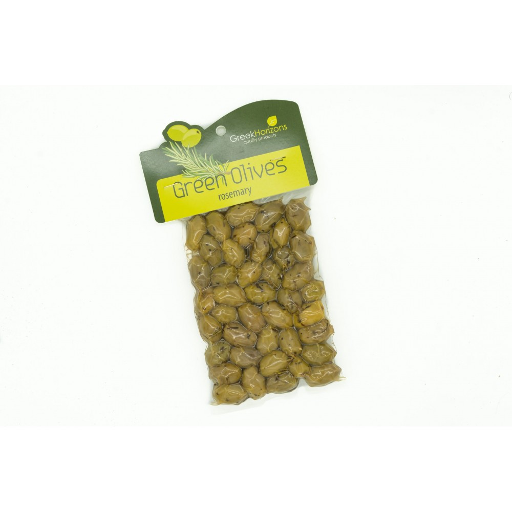 Πράσινες Ελιές με Δεντρολίβανο 200gr - Greek Horizons