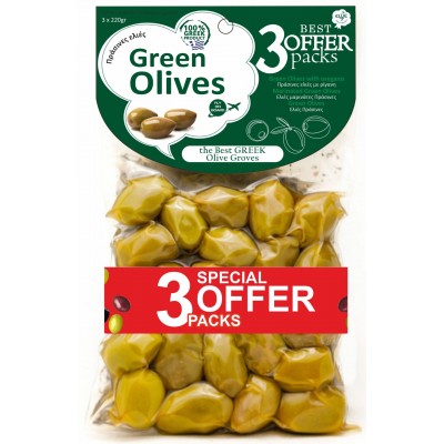 Ελιές Πράσινες 3packs x 220gr - Ellie